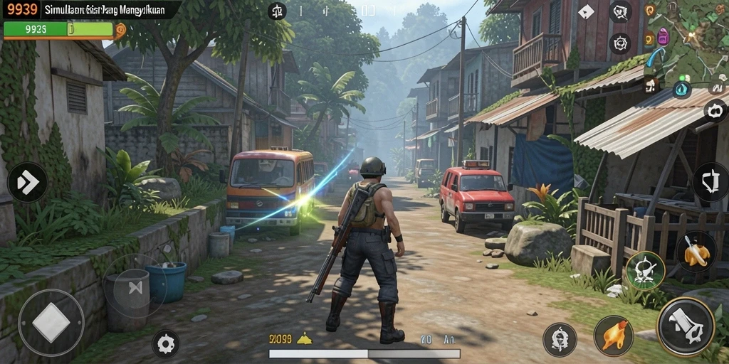 Tampilan gameplay menakjubkan dari 9939 yang menunjukkan simulasi kehidupan.