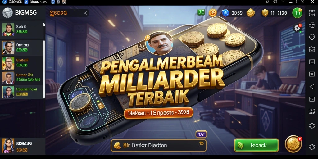 Tampilan gameplay seru dalam BIGMSG saat mengelola bisnis.