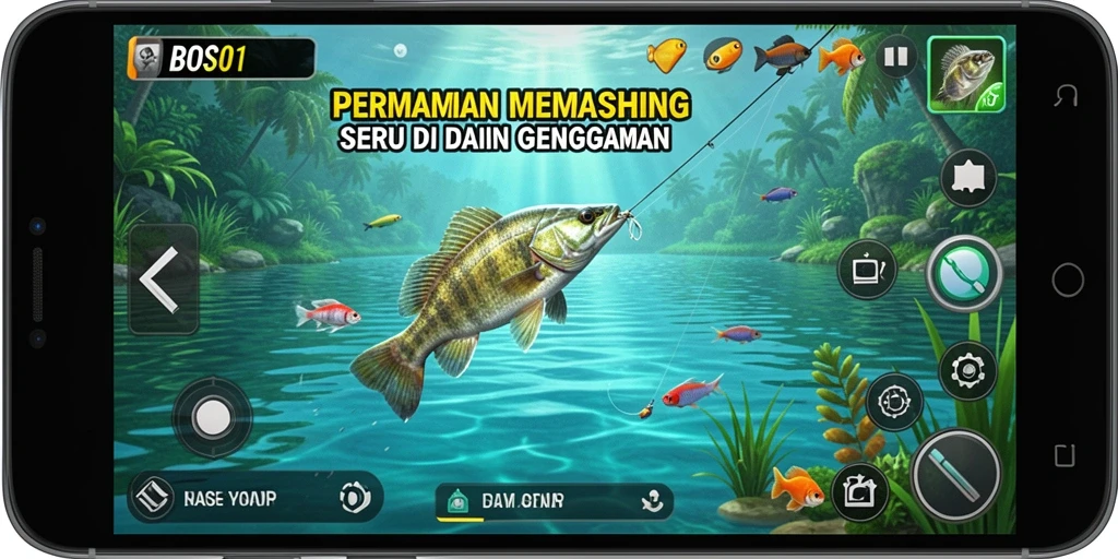 Gameplay menarik dengan berbagai ikan dan lokasi memancing yang indah.