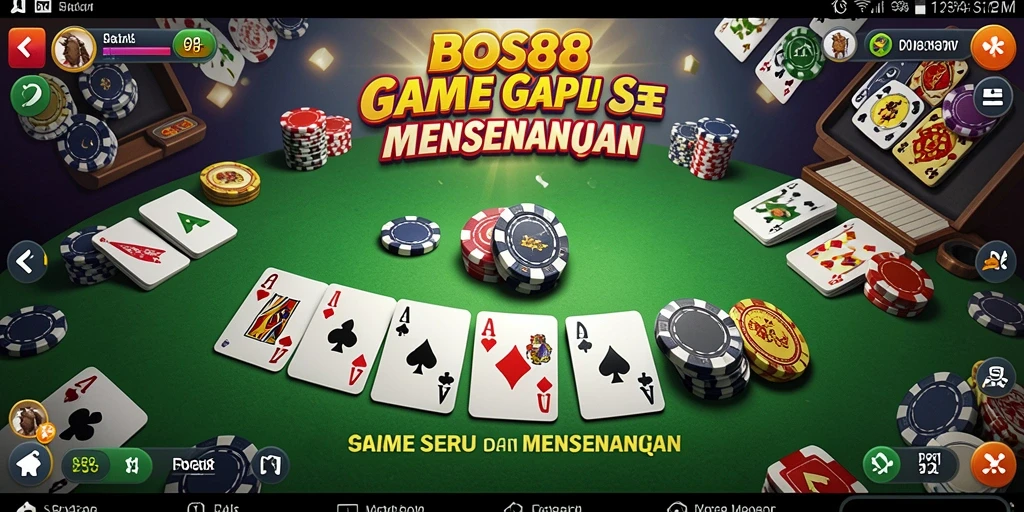 Screenshot utama BOS88 menunjukkan gameplay seru Gaple.