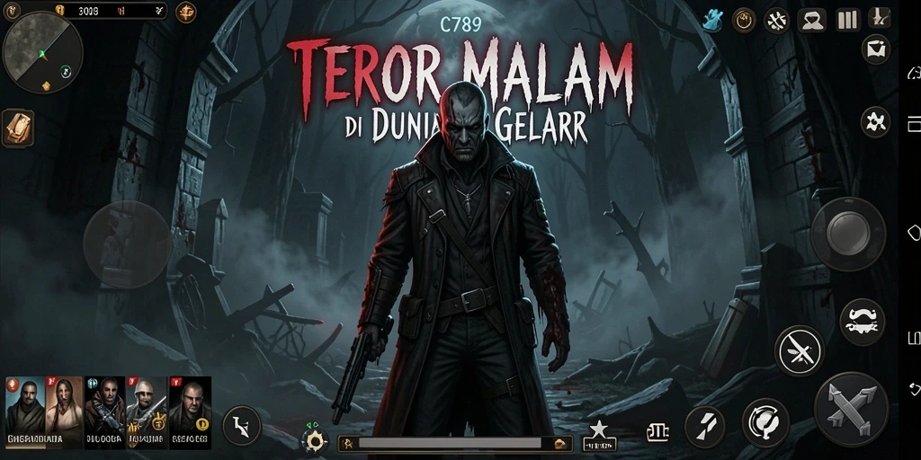 Screenshot menampilkan gameplay mencekam di dunia kegelapan.