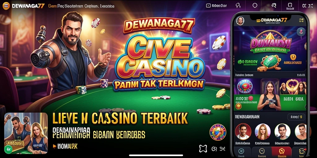 Screenshot gameplay DEWANAGA77 yang menunjukkan suasana Live Casino yang mendebarkan.