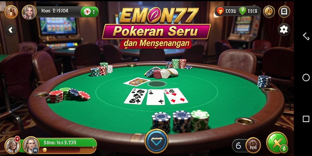 Tampilan gameplay seru di EMON77, nikmati keseruan Poker.