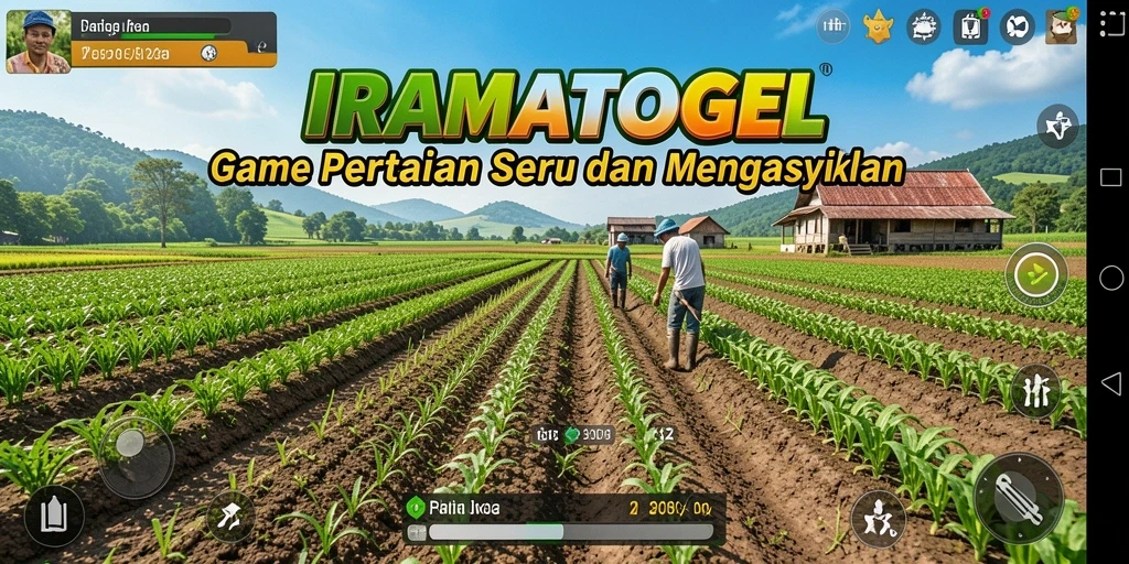 Tampilan gameplay menarik IRAMATOGEL dalam dunia pertanian.