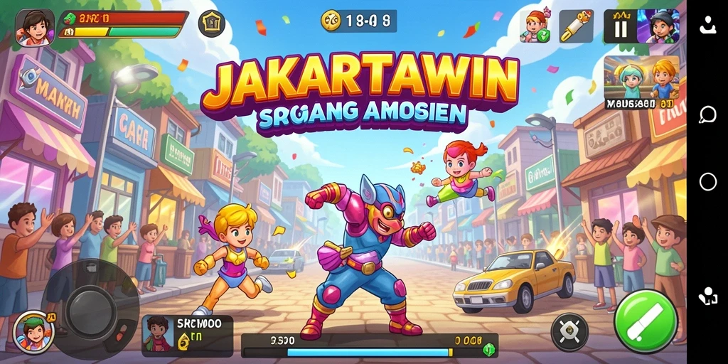 Gameplay seru dan penuh warna dalam JAKARTAWIN.