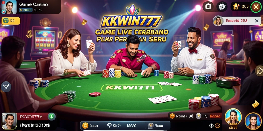 Tampilan gameplay seru dengan dealer langsung di KKWIN777.