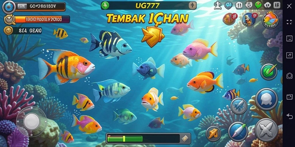 Tampilan gameplay UG777 yang seru dalam menembak ikan.
